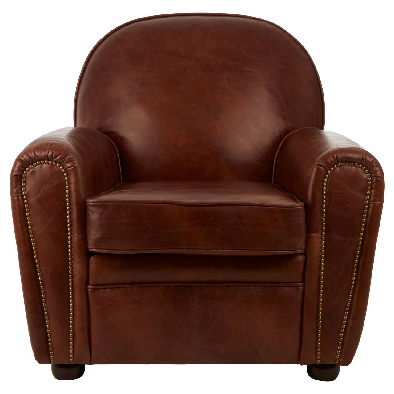 Victor Coffee Leather Classic Armchair