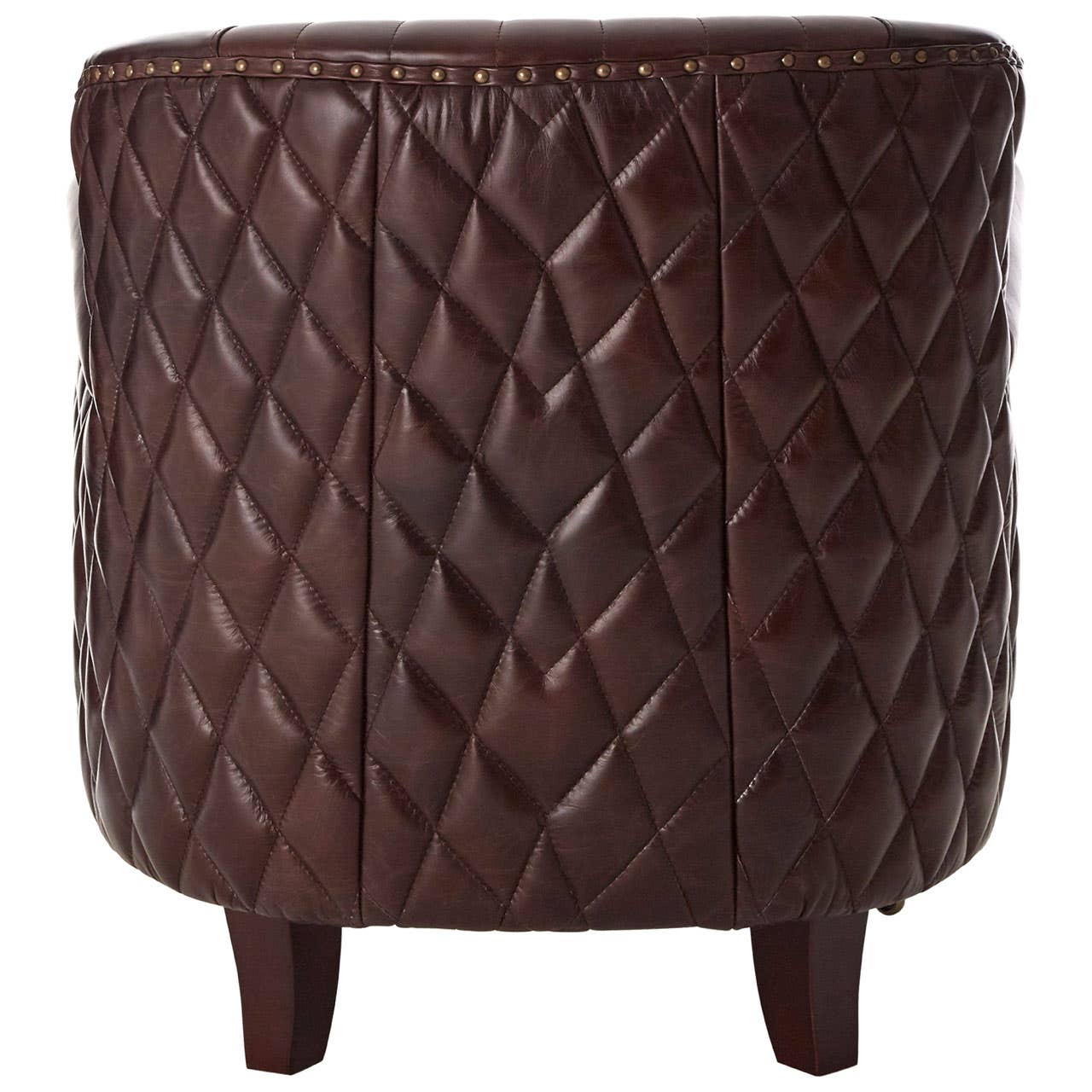 VICTOR COFFEE LEATHER WINGED ARMCHAIR