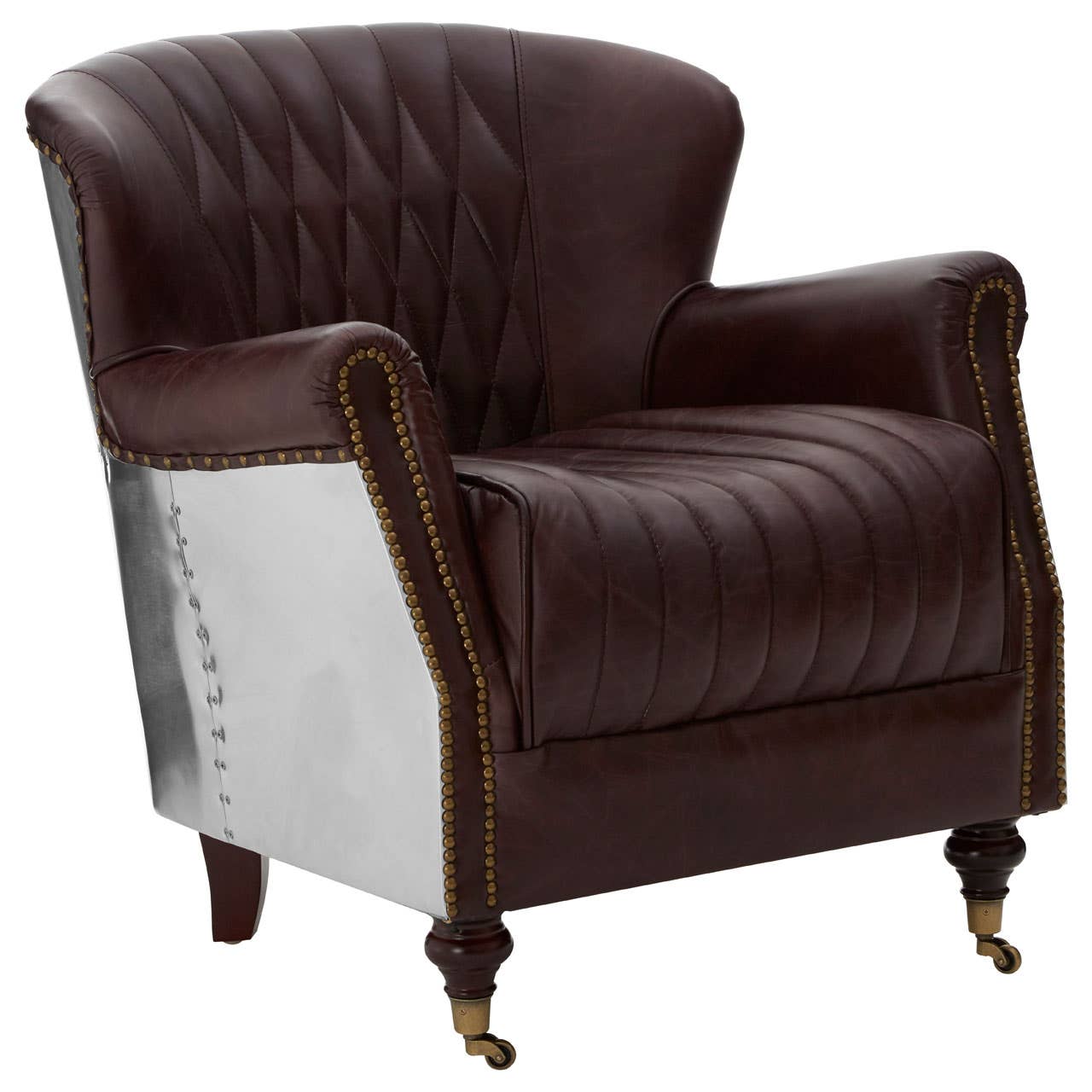 VICTOR COFFEE LEATHER ARMCHAIR