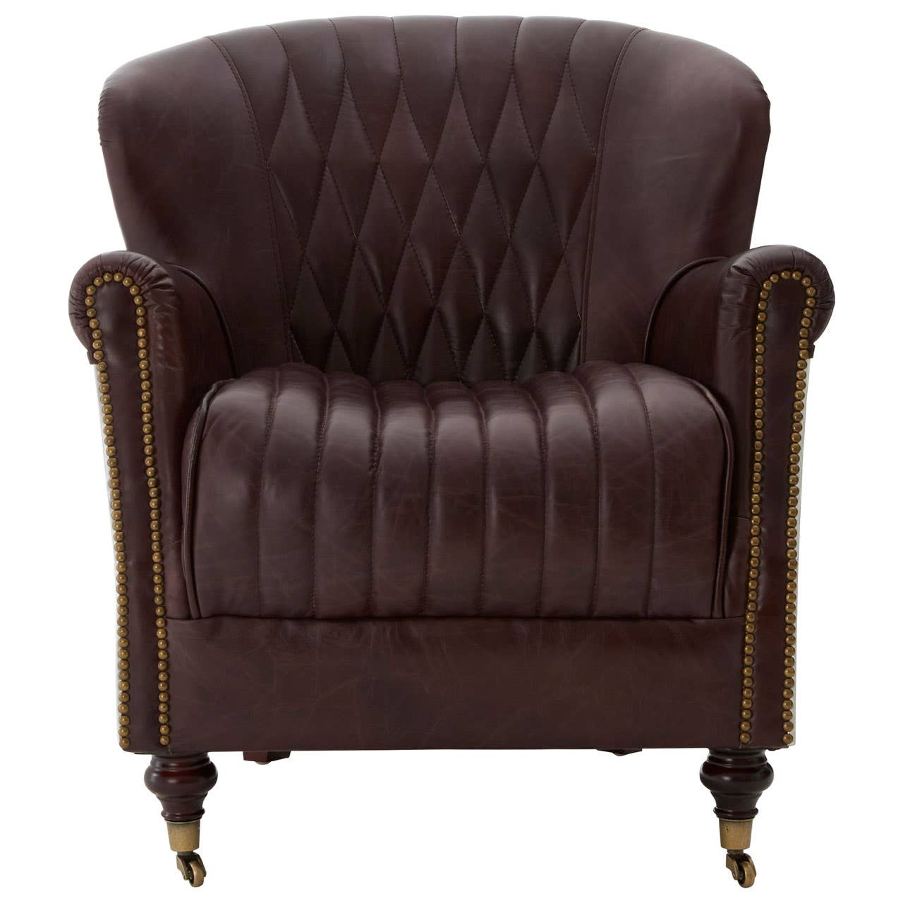 VICTOR COFFEE LEATHER ARMCHAIR