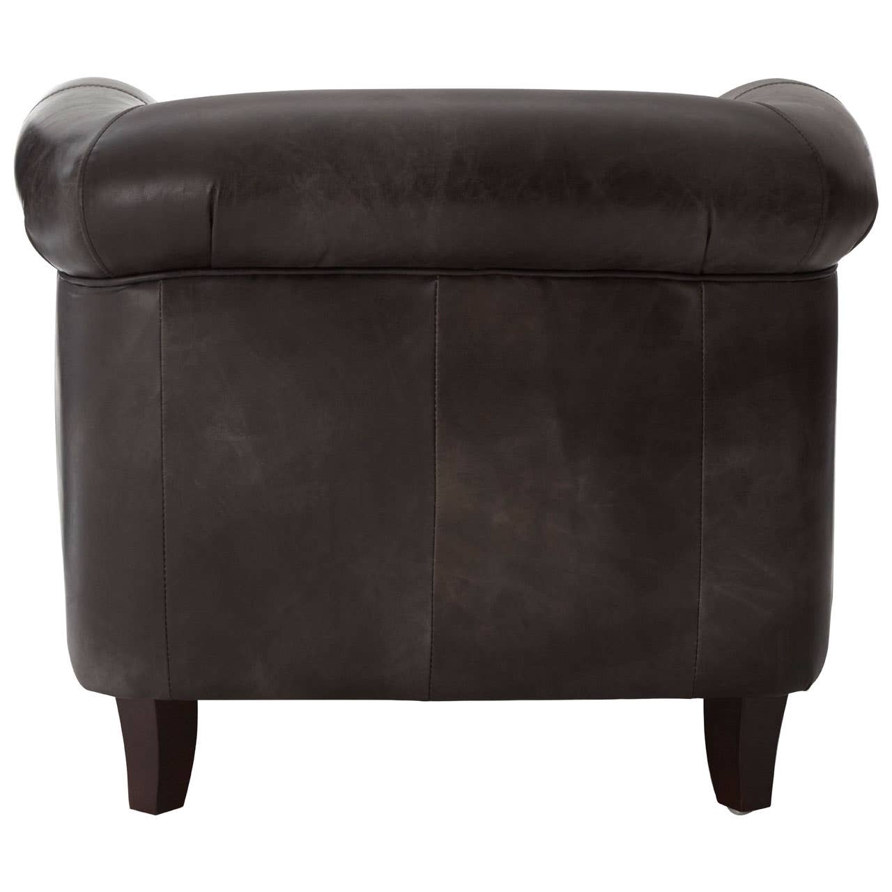 VICTOR GREY LEATHER WINGED ARMCHAIR