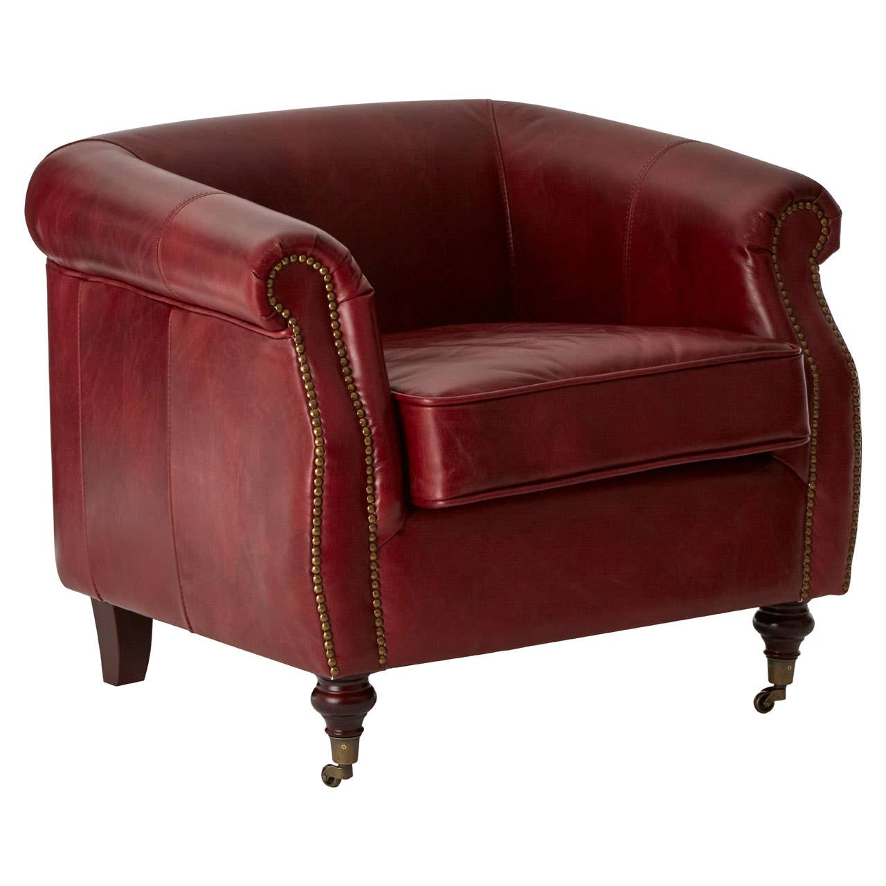VICTOR RED LEATHER ARMCHAIR
