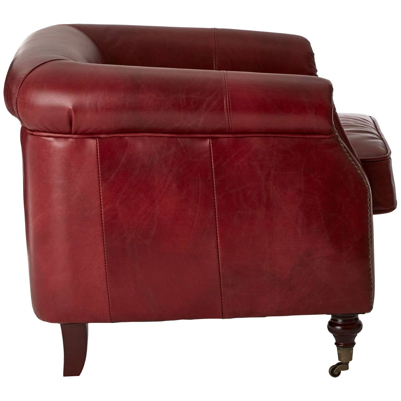 VICTOR RED LEATHER ARMCHAIR