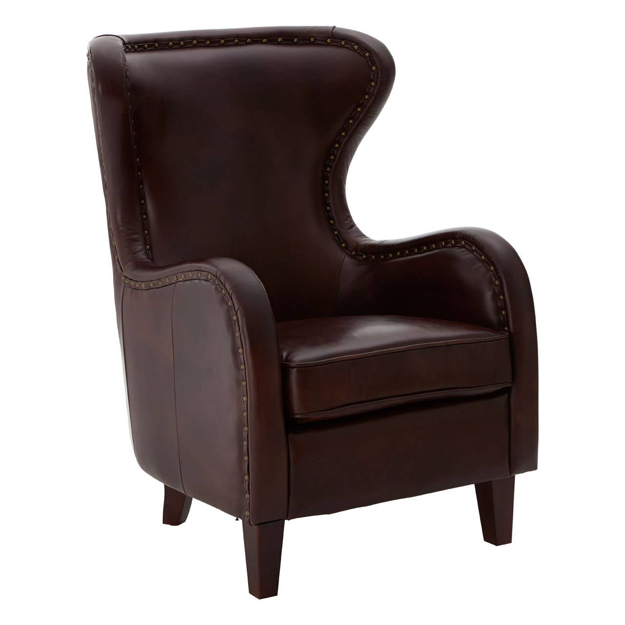 VICTOR DARK COFFEE LEATHER ARMCHAIR
