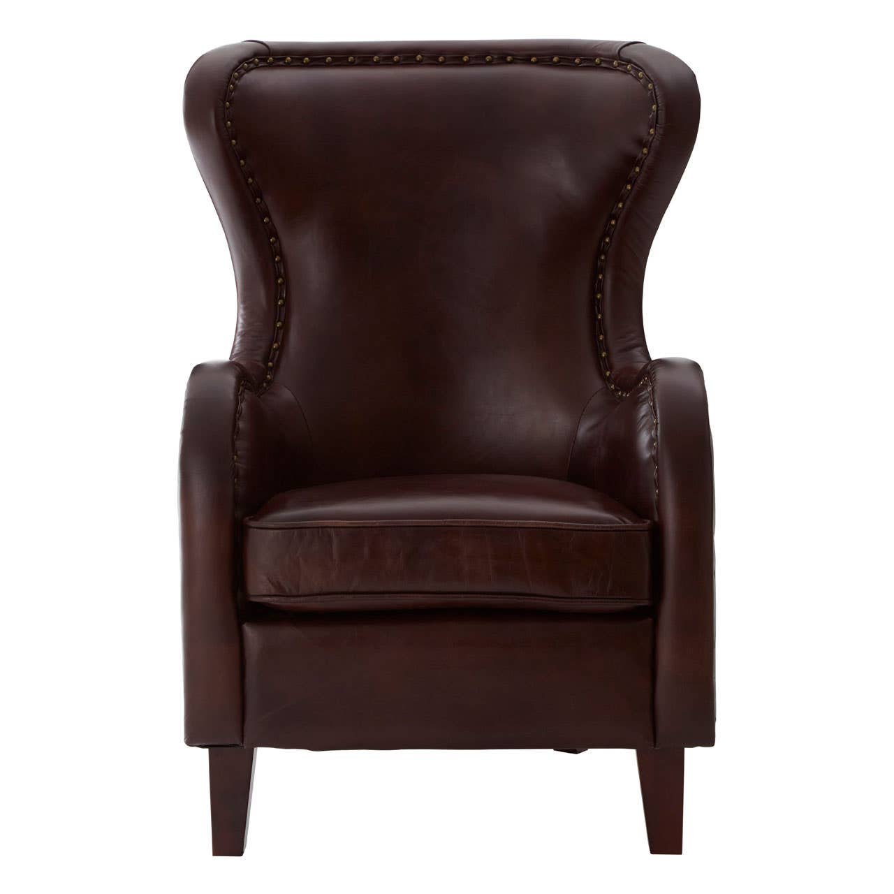 VICTOR DARK COFFEE LEATHER ARMCHAIR