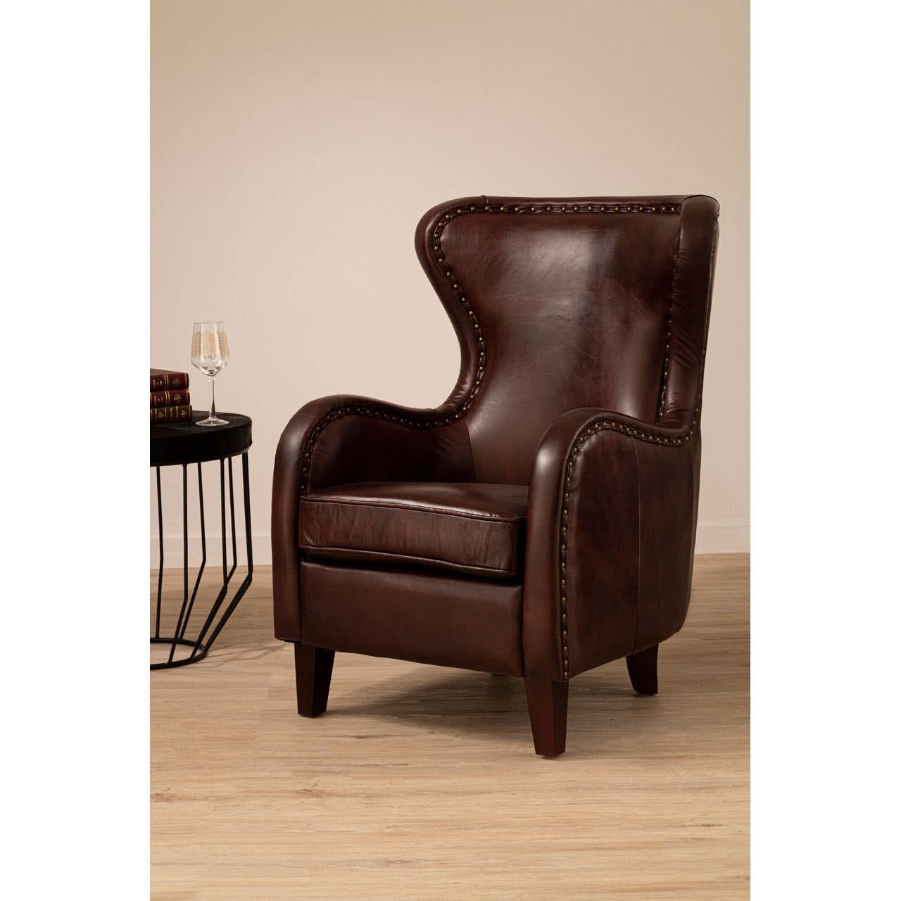 VICTOR DARK COFFEE LEATHER ARMCHAIR