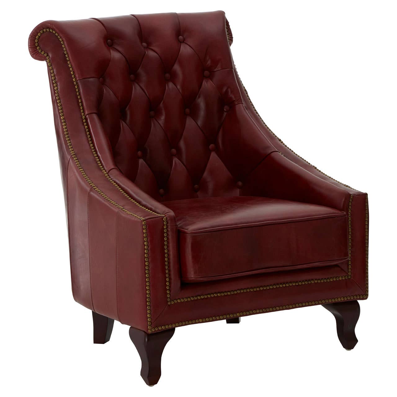 VICTOR RED LEATHER ARMCHAIR