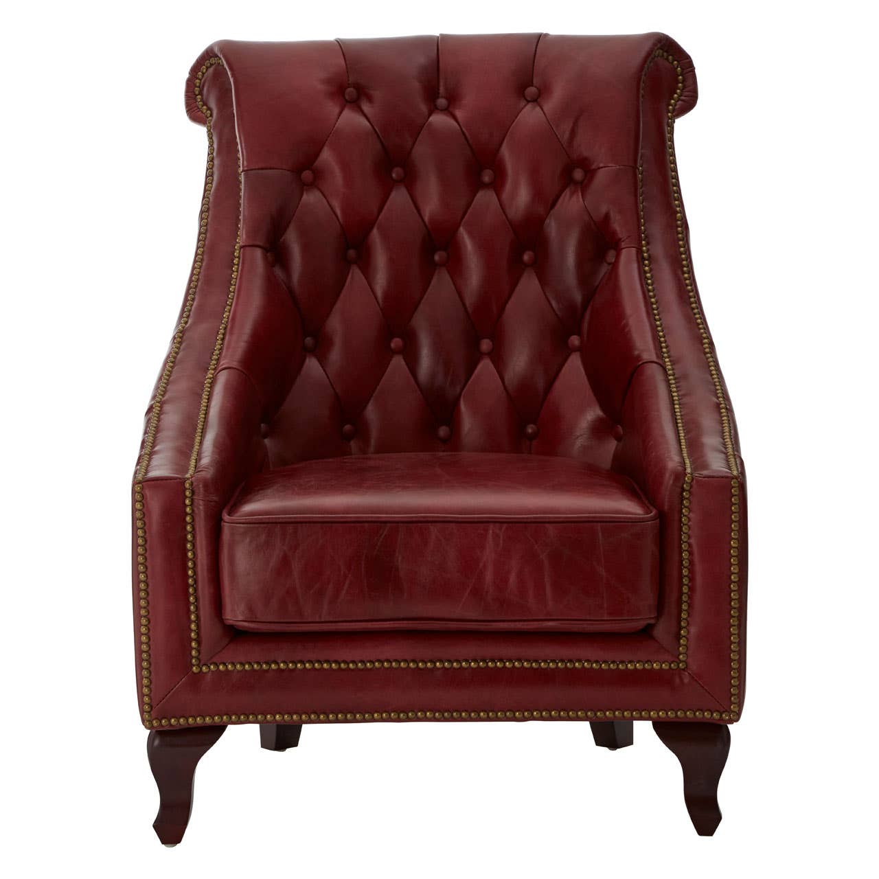 VICTOR RED LEATHER ARMCHAIR