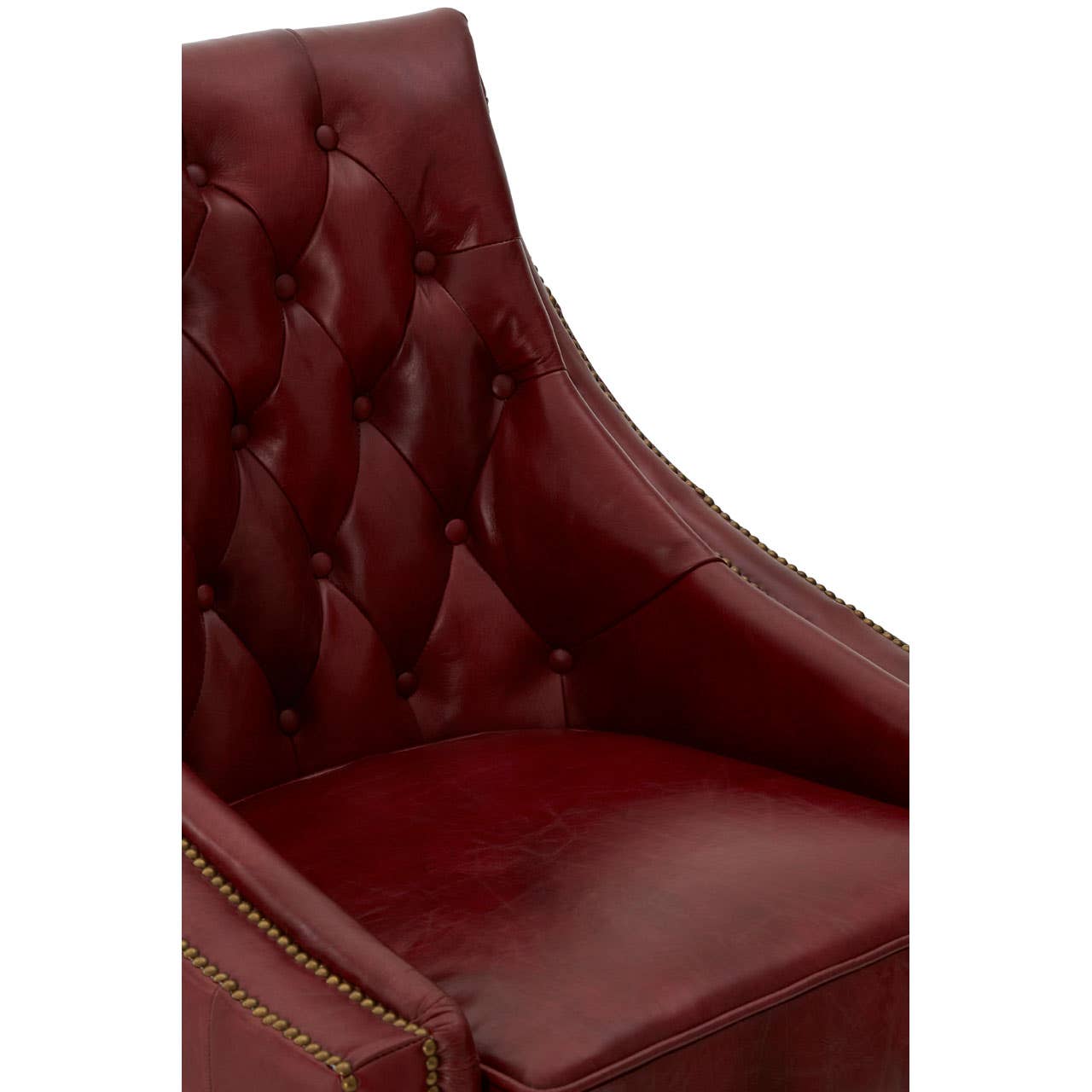 VICTOR RED LEATHER ARMCHAIR