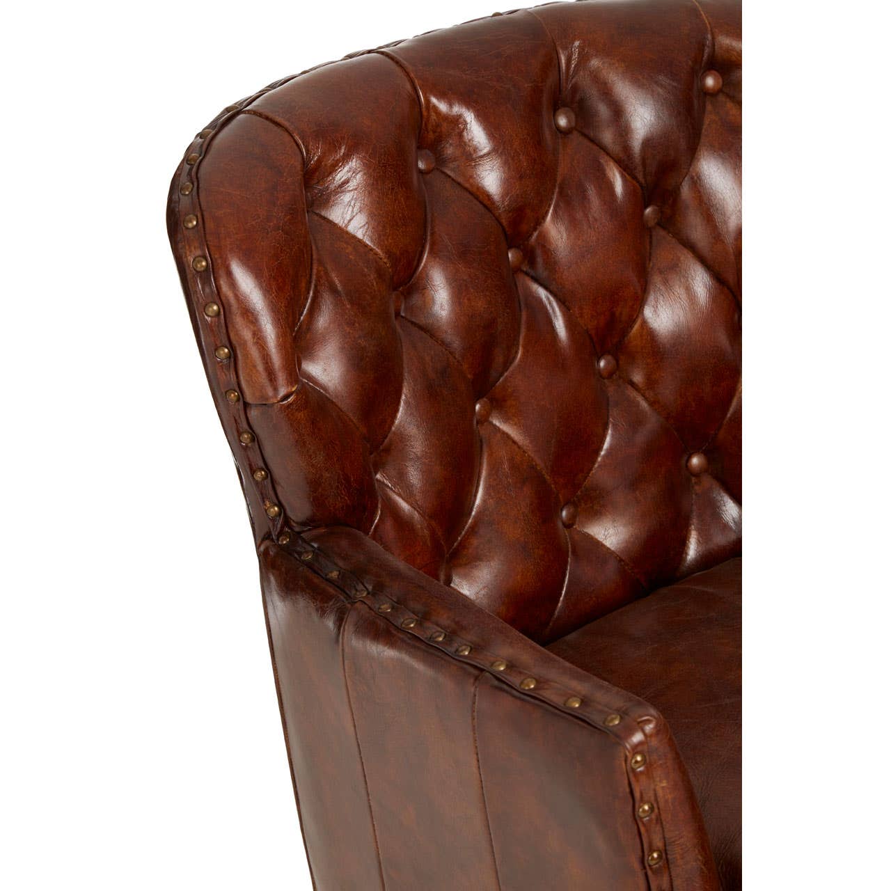 VICTOR MOCHA BROWN BUTTON BACK ARMCHAIR