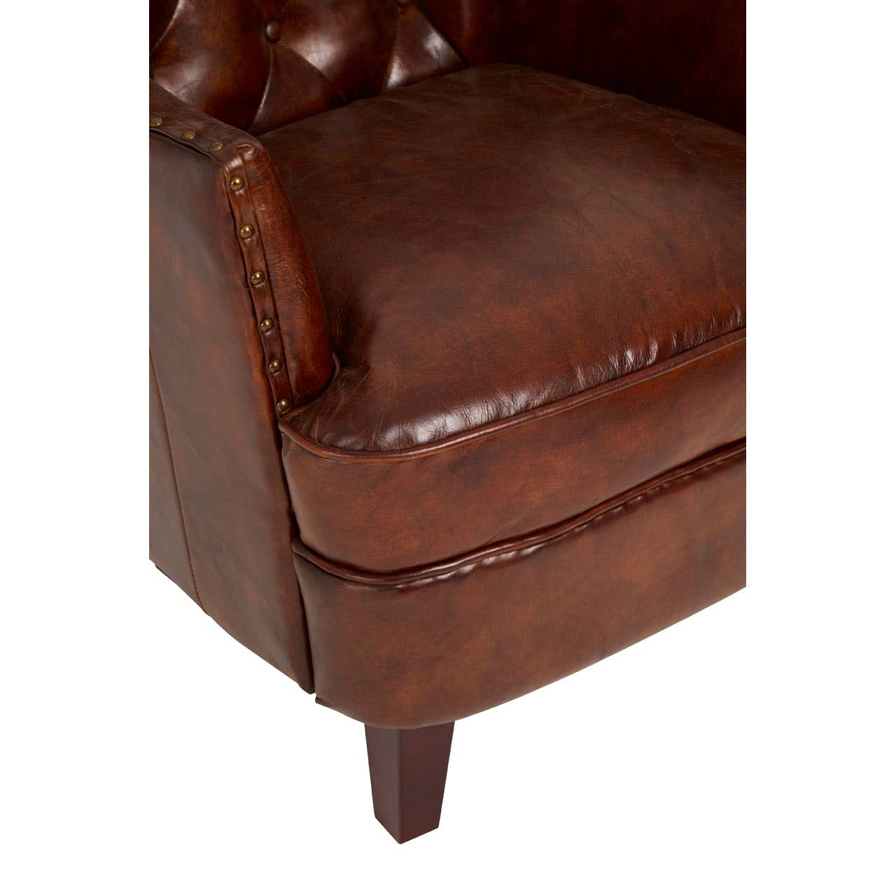 VICTOR MOCHA BROWN BUTTON BACK ARMCHAIR
