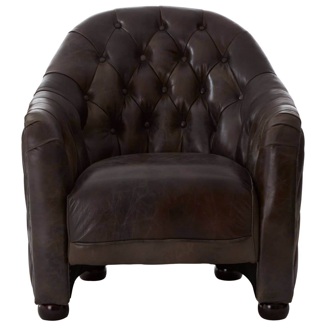 VICTOR GREY LEATHER CLASSIC ARMCHAIR