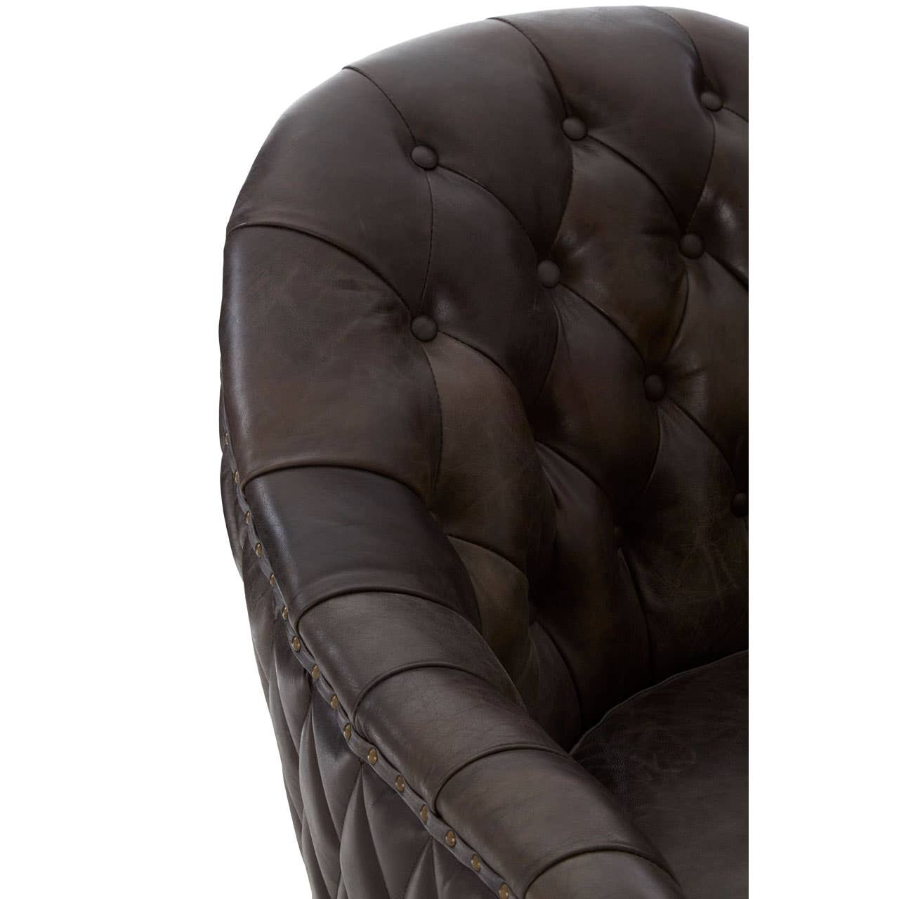VICTOR GREY LEATHER CLASSIC ARMCHAIR