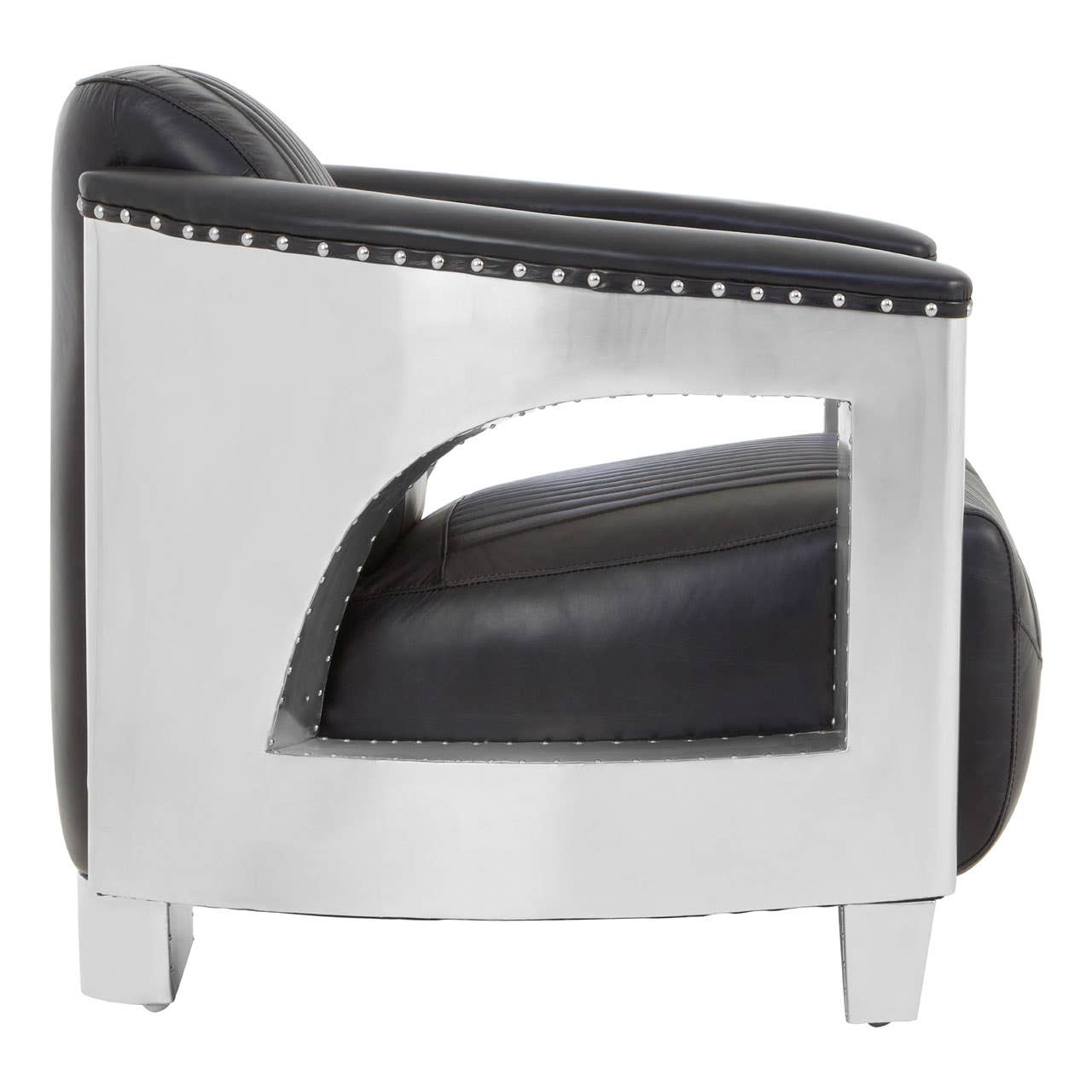 VICTOR BLACK LEATHER SOFA CHAIR