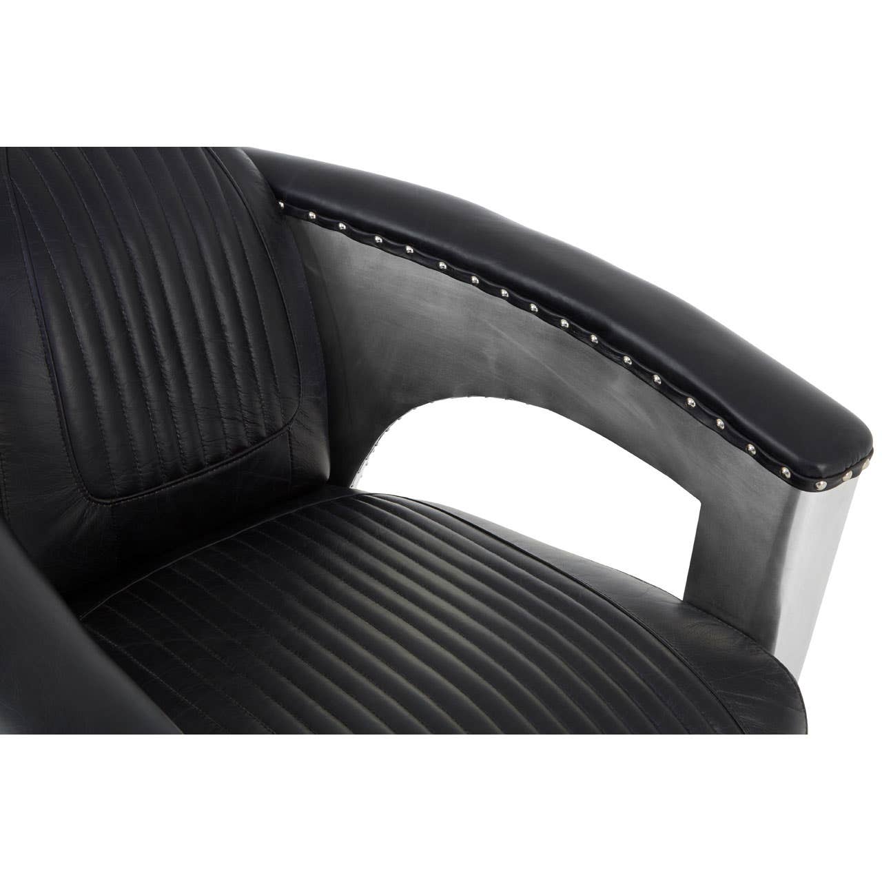 VICTOR BLACK LEATHER SOFA CHAIR