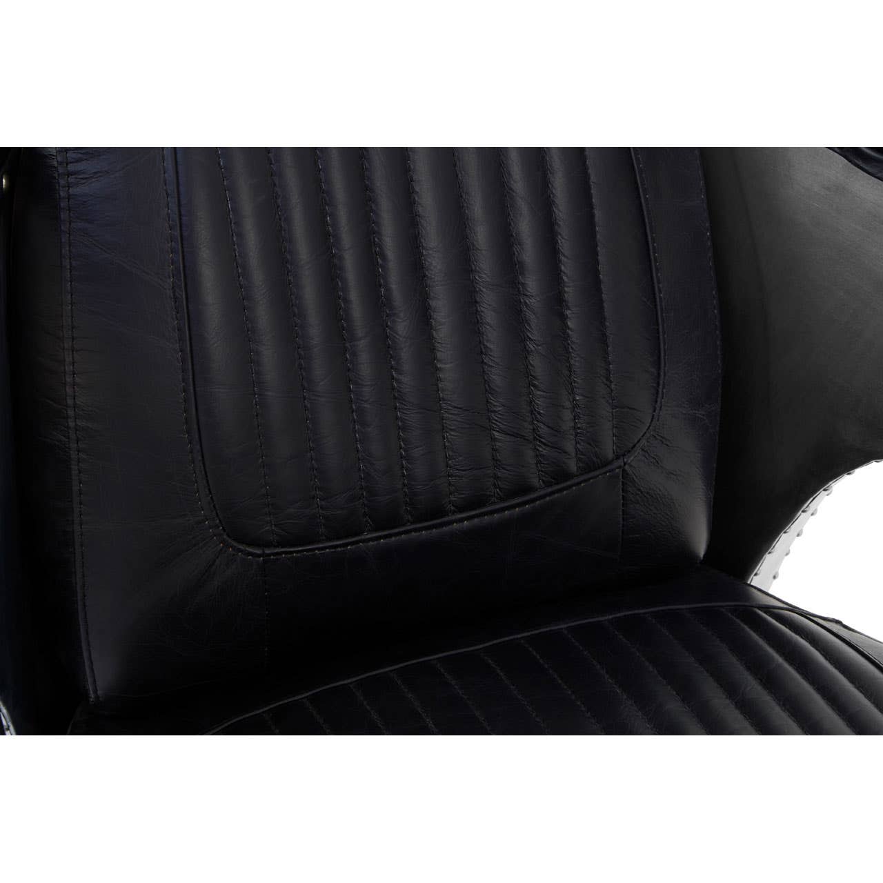 VICTOR BLACK LEATHER SOFA CHAIR