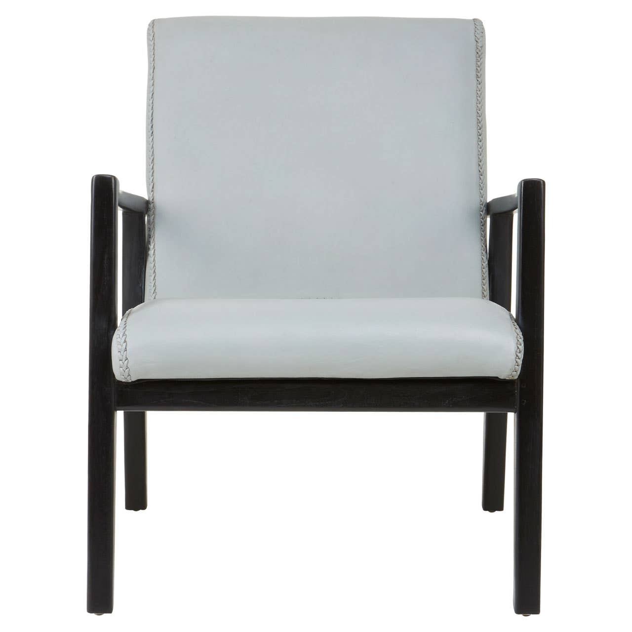 Kendari Grey Leather Curved Seat Chair