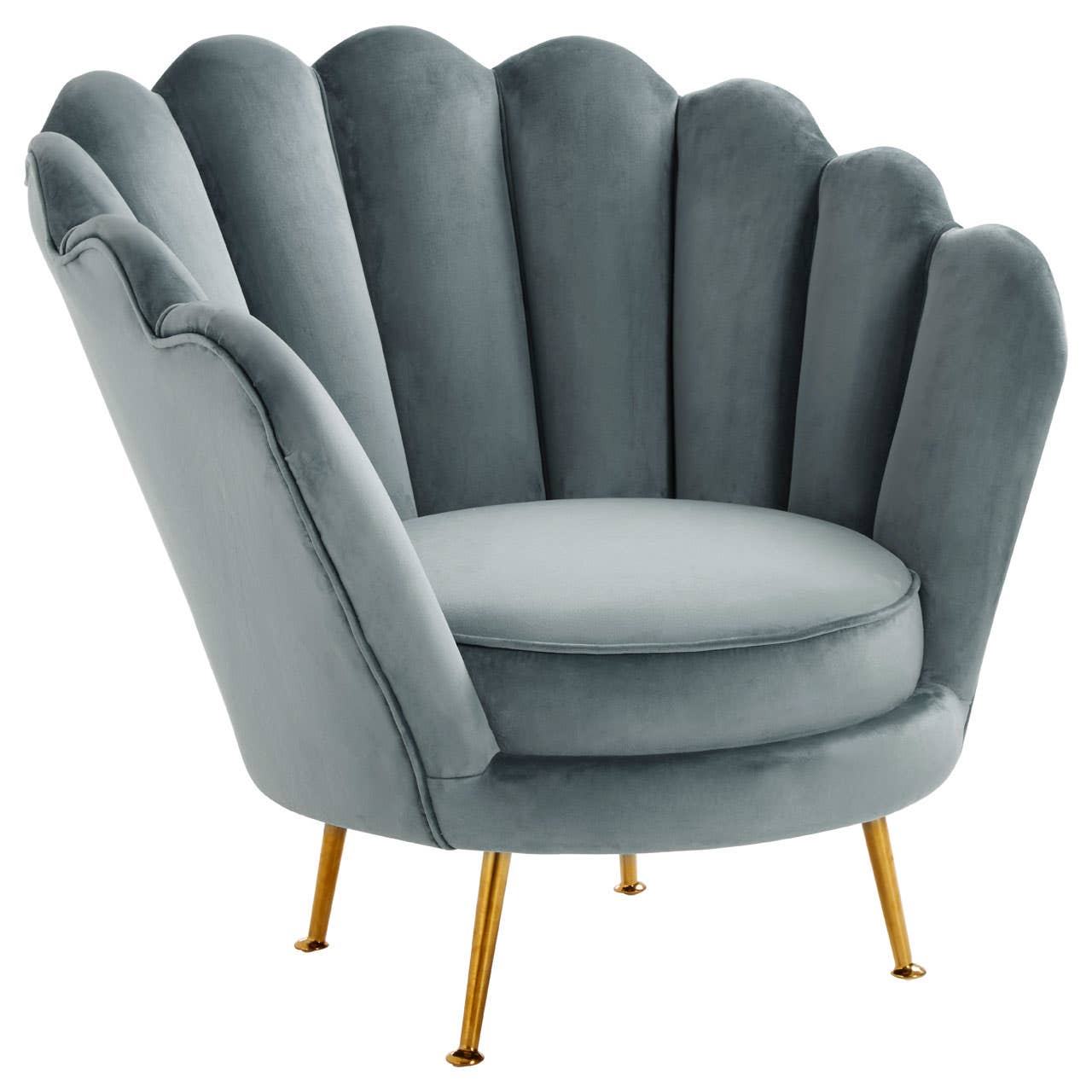 Ovala Light Blue Scalloped Chair
