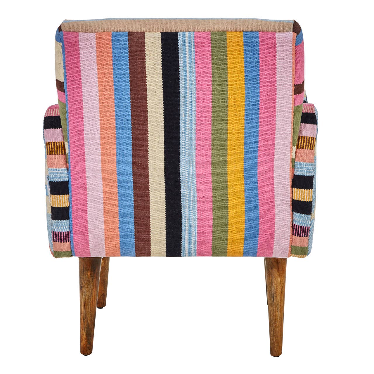 Cefena Multi-coloured Fabric Chair With Mango Wood Legs