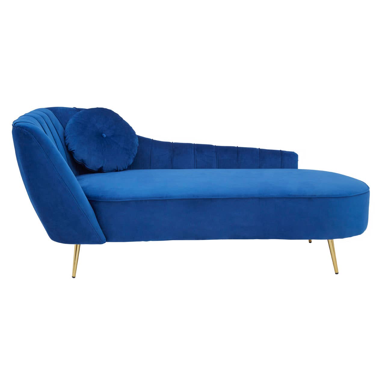 Felizia Midnight Left Arm Velvet Chaise