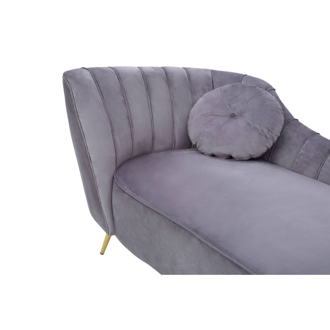 Felizia Grey Left Arm Velvet Chaise