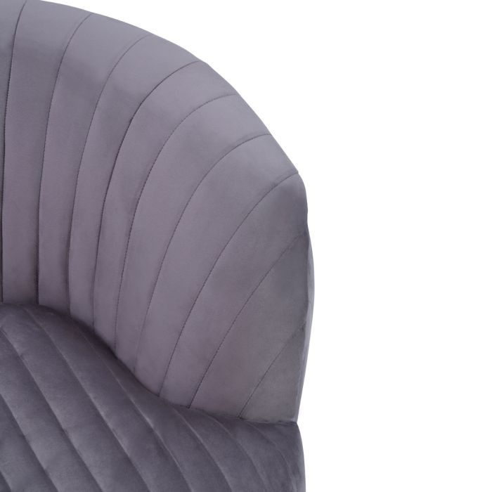 Florina Grey Velvet Chair With Gold Legs
