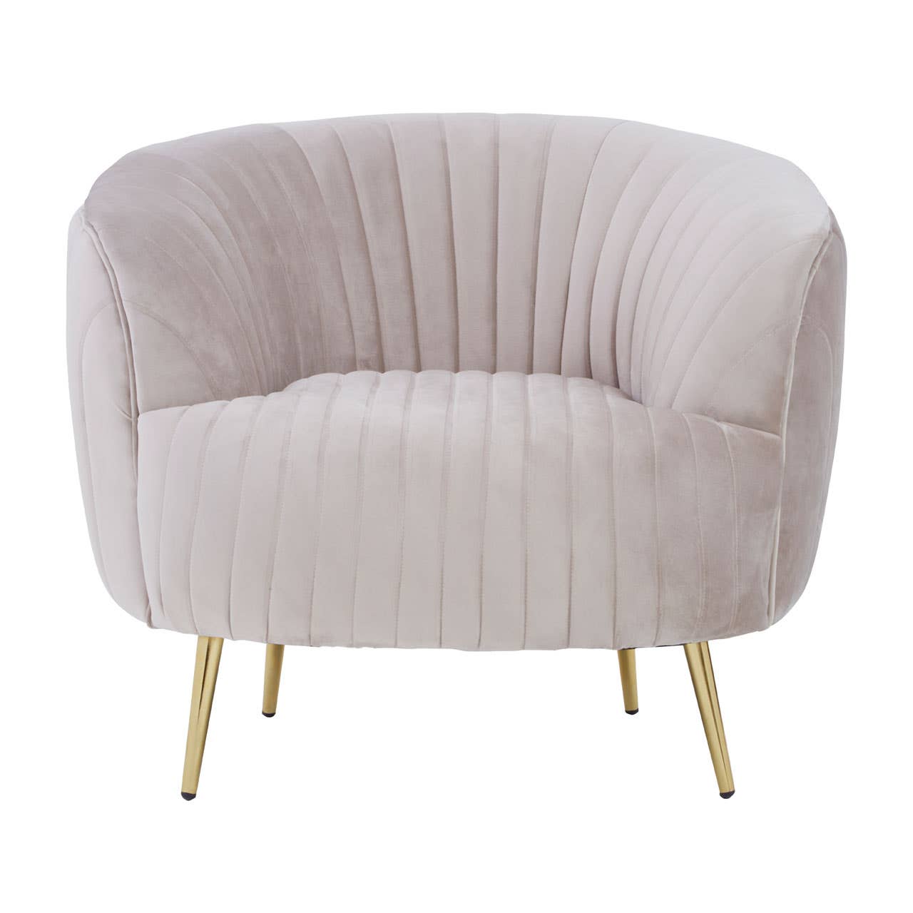 Florina Mink Velvet Chair With Gold Legs