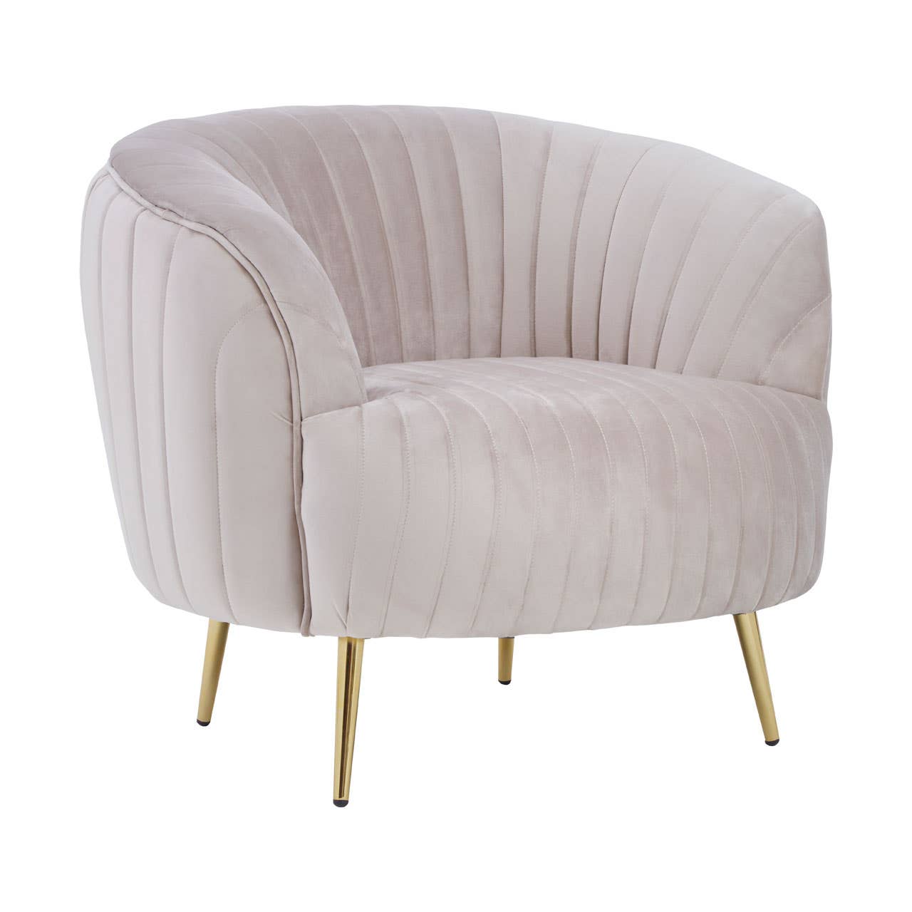 Florina Mink Velvet Chair With Gold Legs