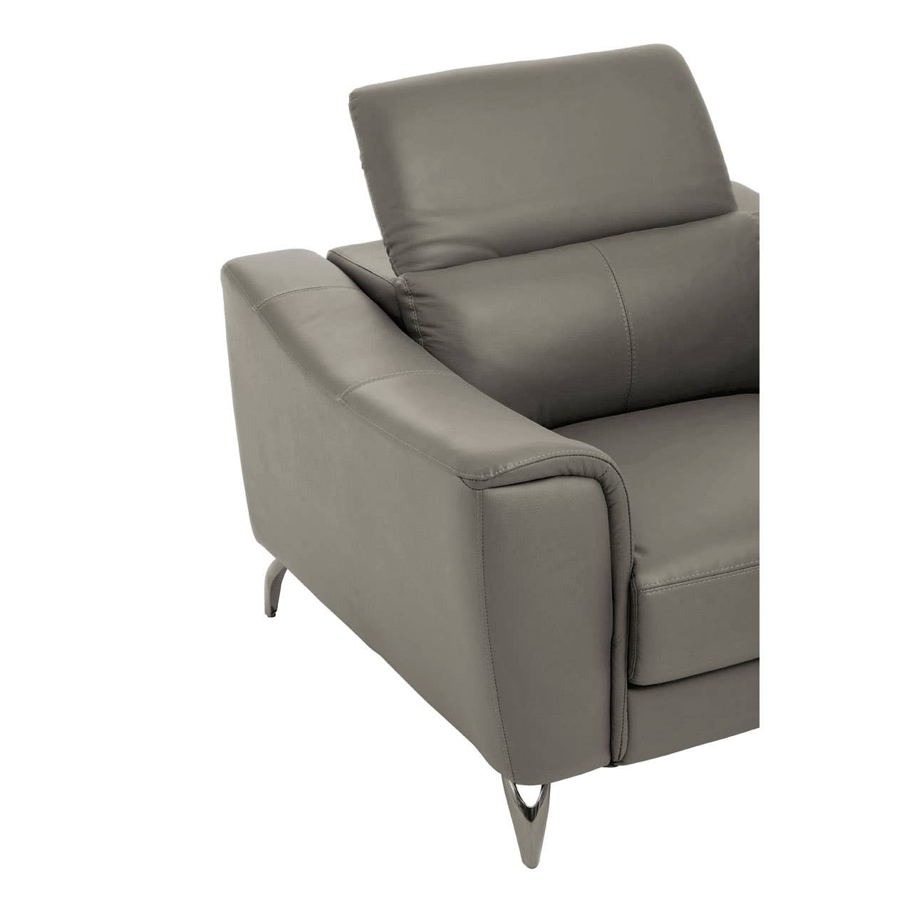 Padua Grey Finish Leather Armchair