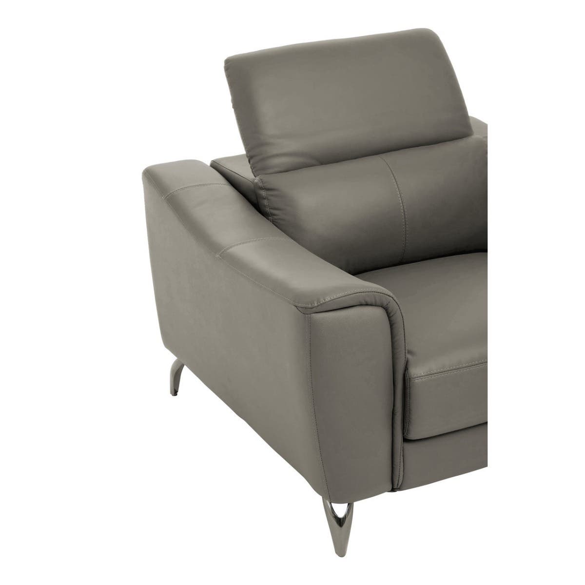 Padua Grey Finish Leather Armchair