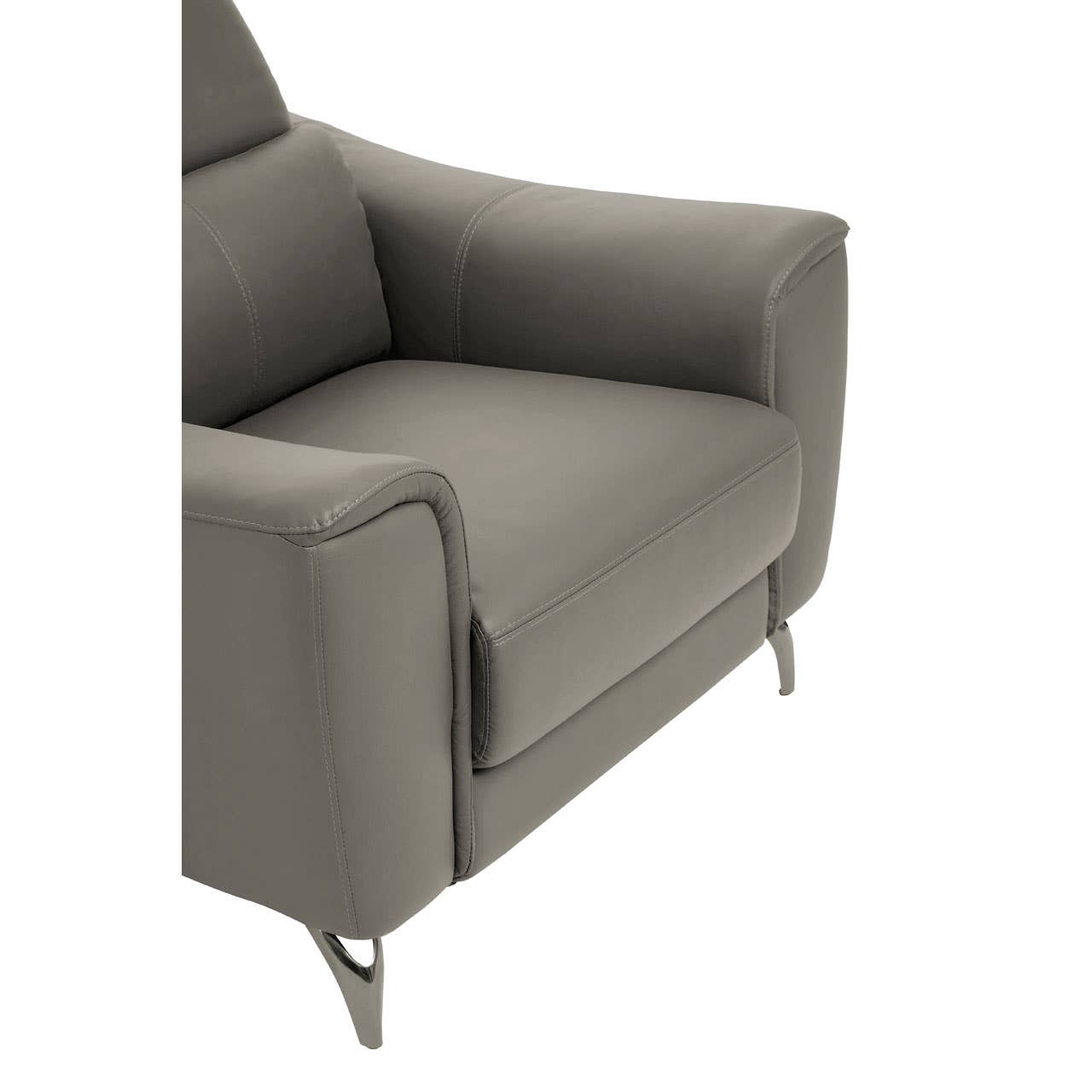 Padua Grey Finish Leather Armchair