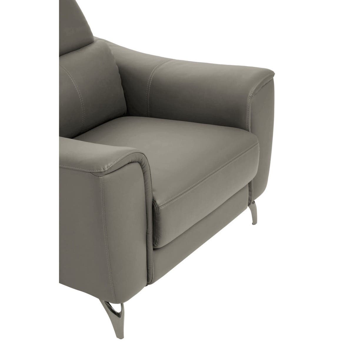 Padua Grey Finish Leather Armchair