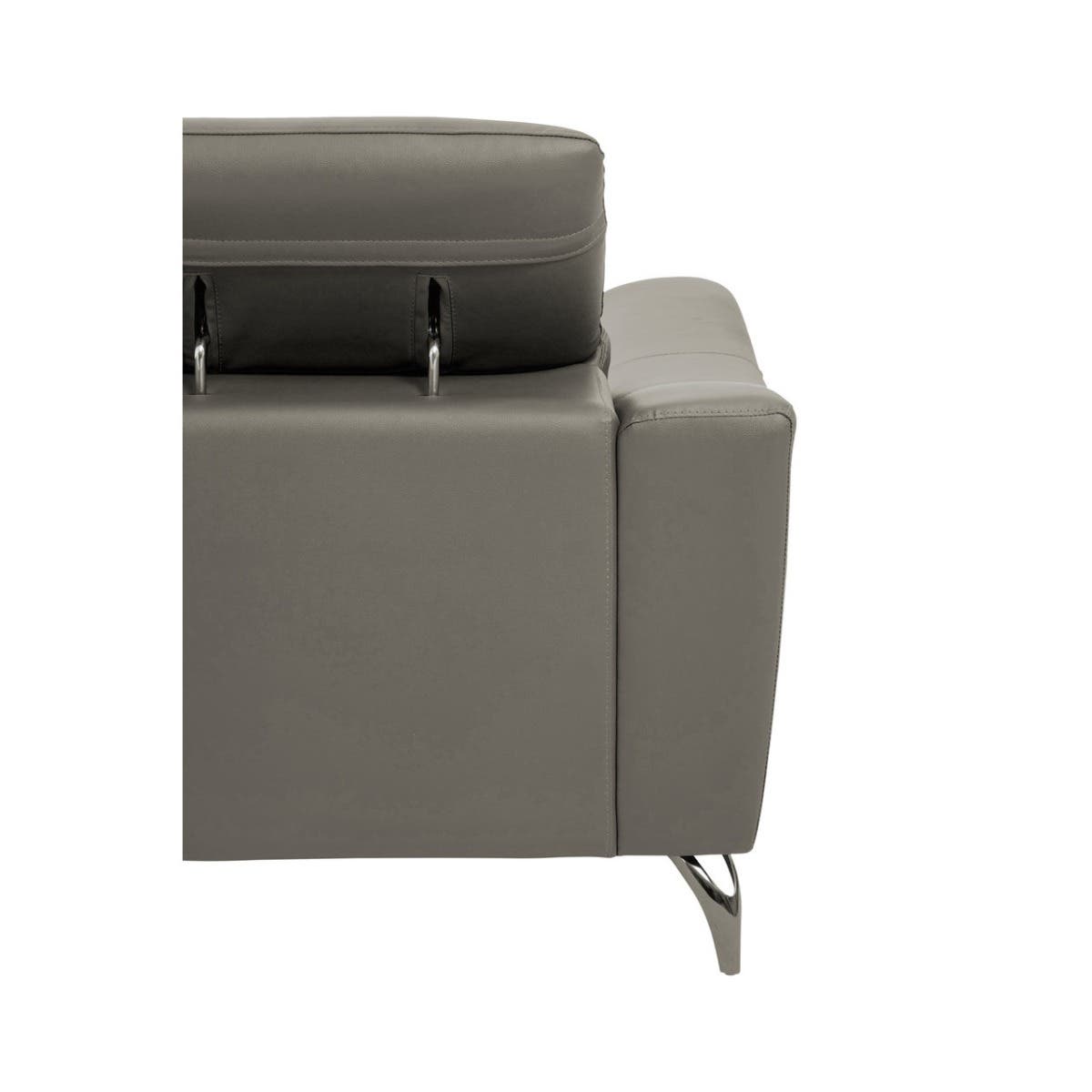 Padua Grey Finish Leather Armchair