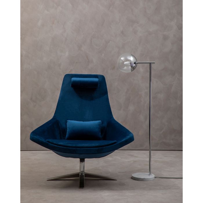 Kalo Navy Velvet Armchair