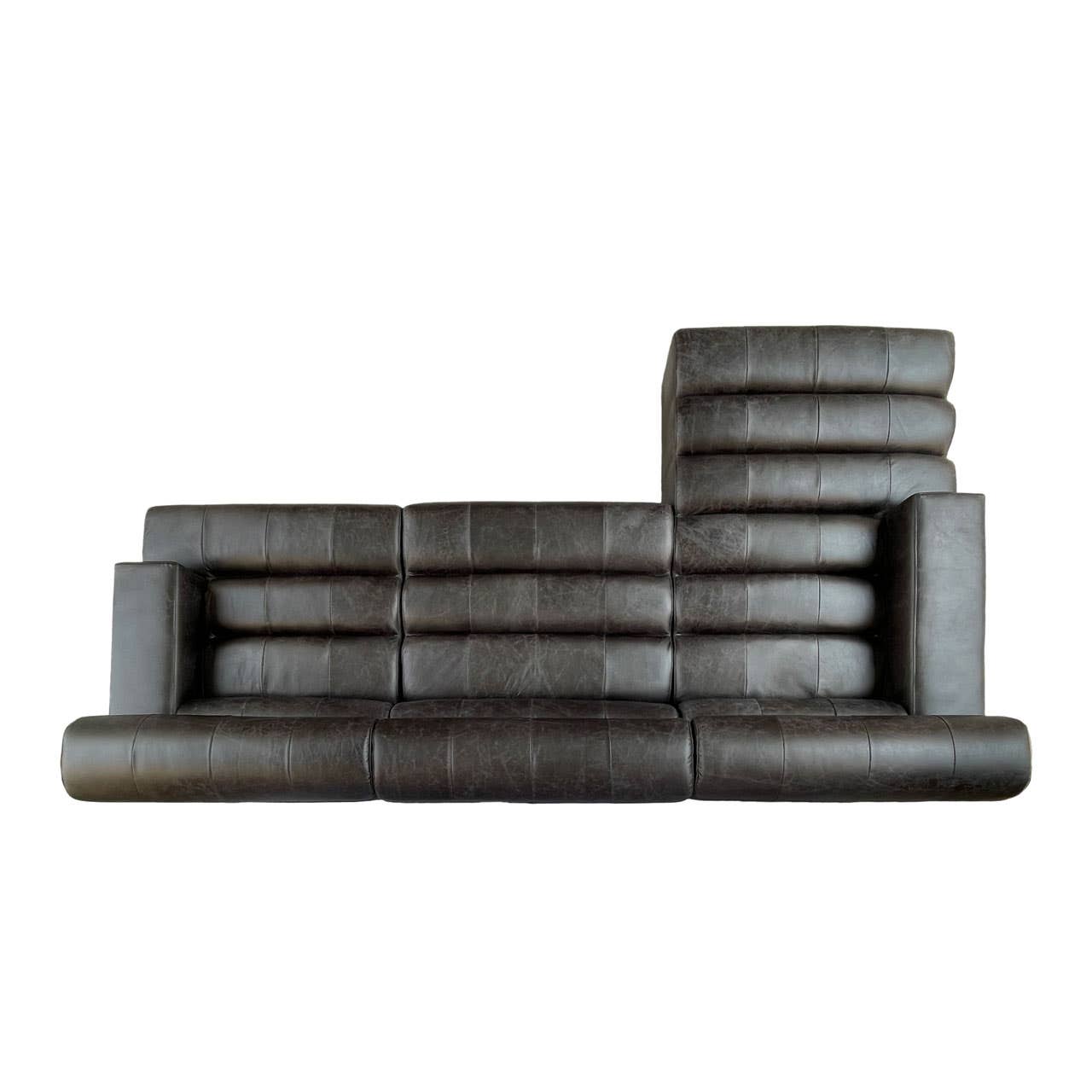 King Distressed Slate Leather Left Seat