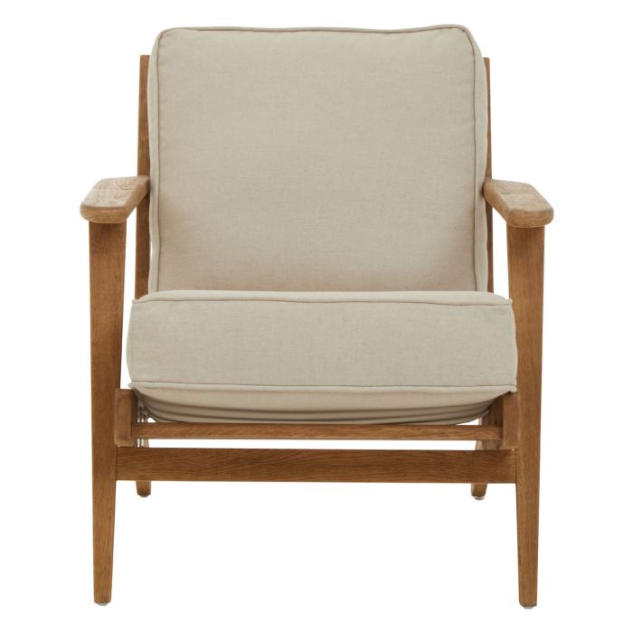 Harvey Natural Linen And Oak Armchair