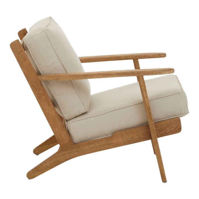 Harvey Natural Linen And Oak Armchair