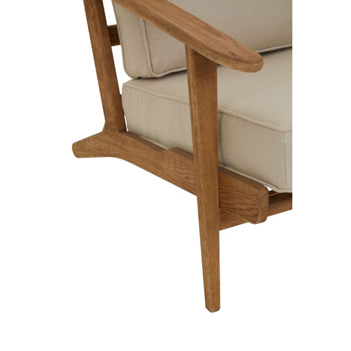 Harvey Natural Linen And Oak Armchair
